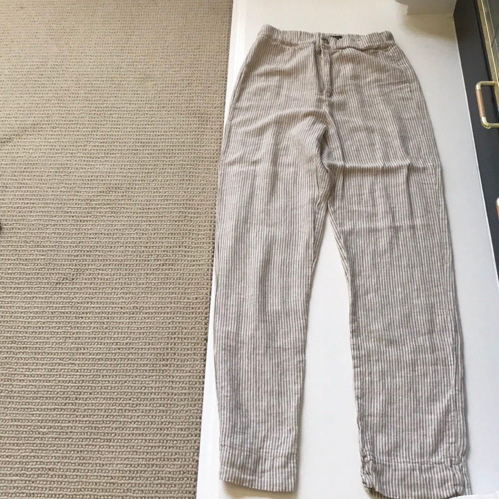 Brandy Melville Tan and White Striped Pants